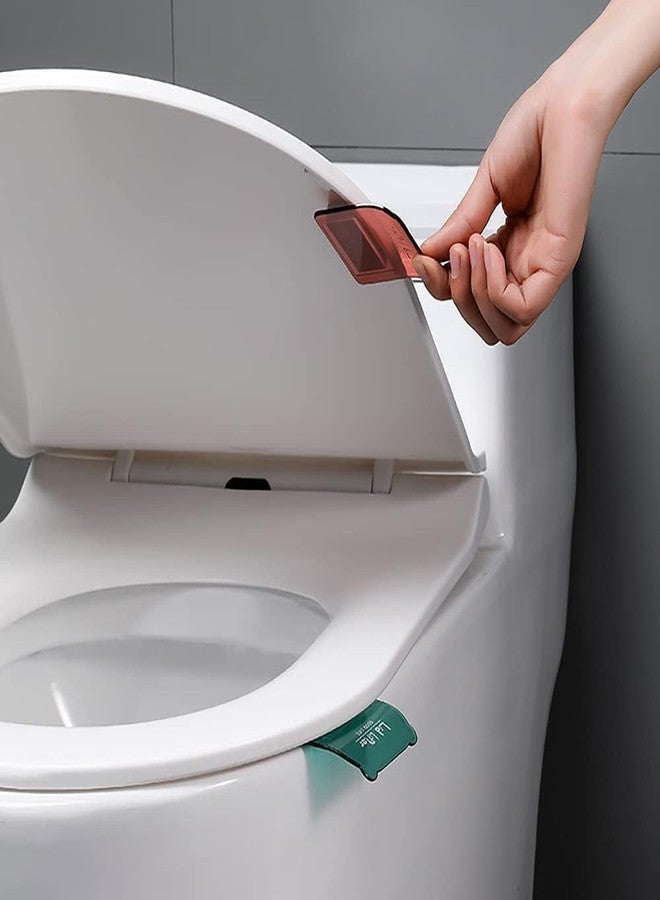YTM 2 Pcs Toilet Seat Handle Lid Lifter, Toilet Cover Lifter Support Handle for Hygienic Touch, Easy Lift Bathroom Accessory for Home, Office & Hotel Toilets, Durable Plastic, Multicolor (70×60 mm)